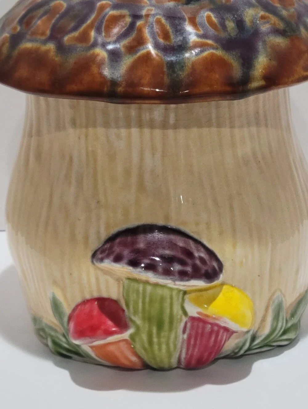Mushroom 3D Ceramic Canister Vintage 70s Retro Kitchen Decor 8 